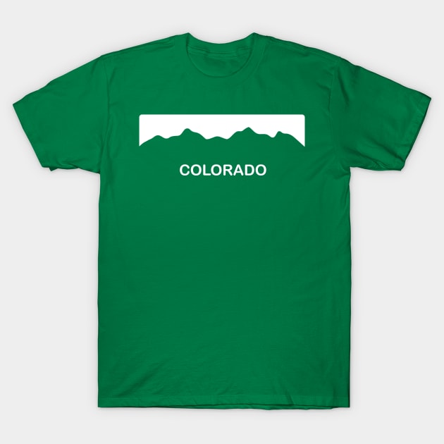 Colorado License Plate Rocky Mountains White T-Shirt by KevinWillms1